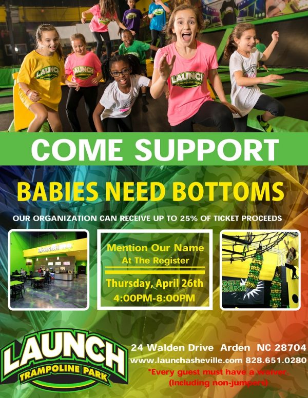 Launch Trampoline Park Fundraiser • Babies Need Bottoms